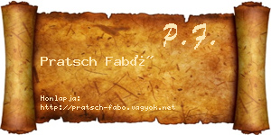 Pratsch Fabó névjegykártya